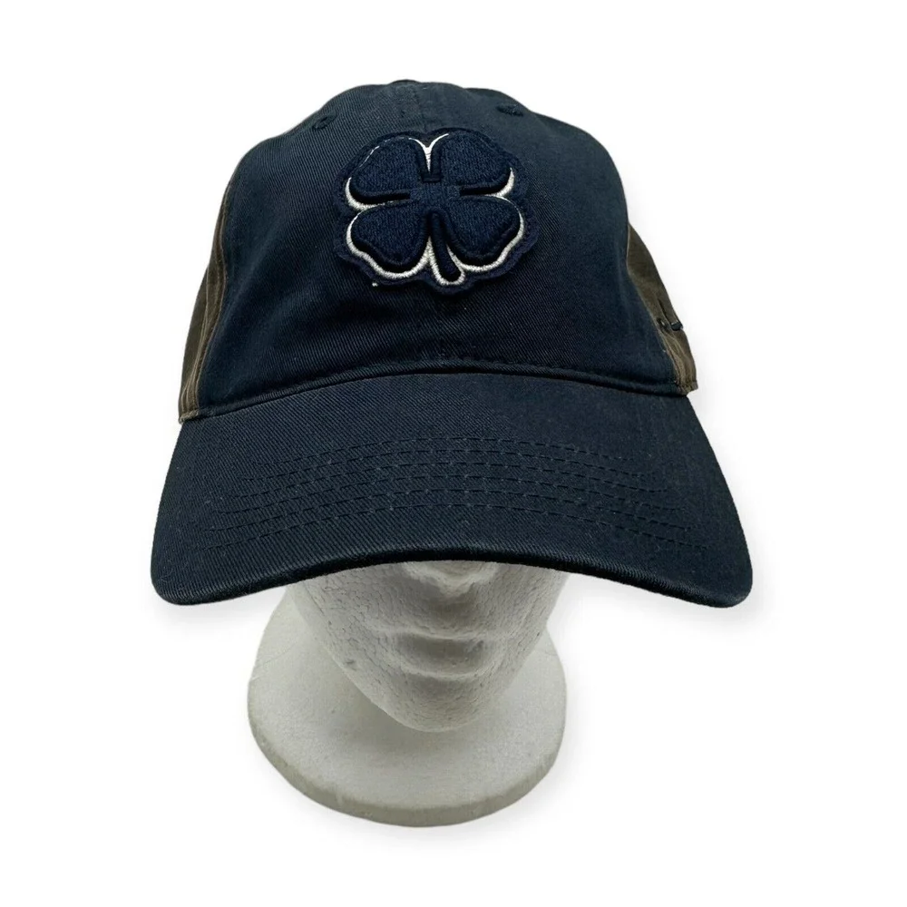 NWT Black Clover‎ Live Lucky Snapback Hat Cap Navy Blue Brown Distressed Golf